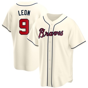 Men's Atlanta Braves Sandy Leon Replica Cream Alternate Jersey