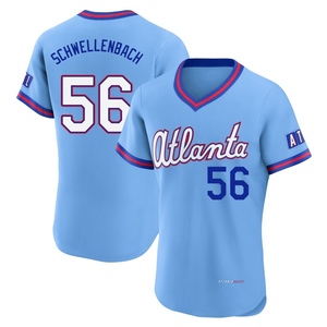 Men's Atlanta Braves Spencer Schwellenbach Authentic Blue Powder 2026 City Connect Stadium Jersey