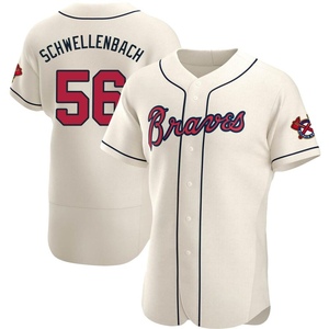 Men's Atlanta Braves Spencer Schwellenbach Authentic Cream Alternate Jersey