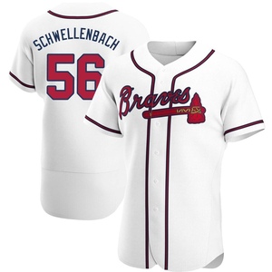 Men's Atlanta Braves Spencer Schwellenbach Authentic White Home Jersey