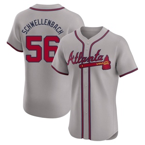 Men's Atlanta Braves Spencer Schwellenbach Elite Gray Road Jersey