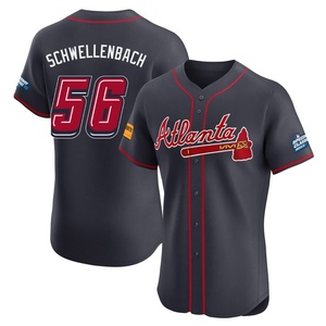 Men's Atlanta Braves Spencer Schwellenbach Elite Navy 2025 Speedway Classic Alternate Jersey