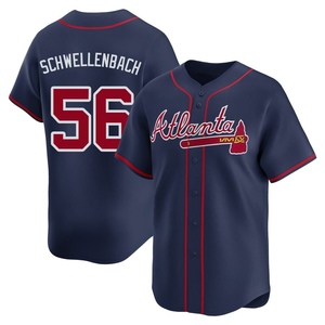Men's Atlanta Braves Spencer Schwellenbach Limited Navy Alternate Jersey