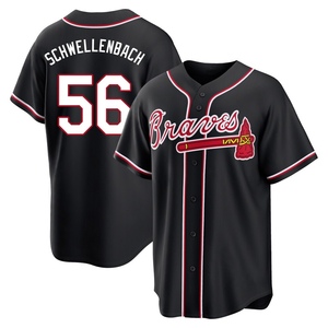 Men's Atlanta Braves Spencer Schwellenbach Replica Black Fashion Out Jersey
