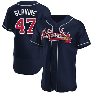 Men's Atlanta Braves Tom Glavine Authentic Navy Alternate Jersey