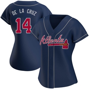 Women's Atlanta Braves Bryan De La Cruz Replica Navy Alternate Jersey