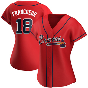 Women's Atlanta Braves Jeff Francoeur Authentic Red Alternate Jersey