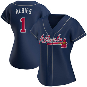 Women's Atlanta Braves Ozzie Albies Replica Navy Alternate Jersey