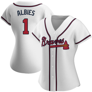 Women's Atlanta Braves Ozzie Albies Replica White Home Jersey