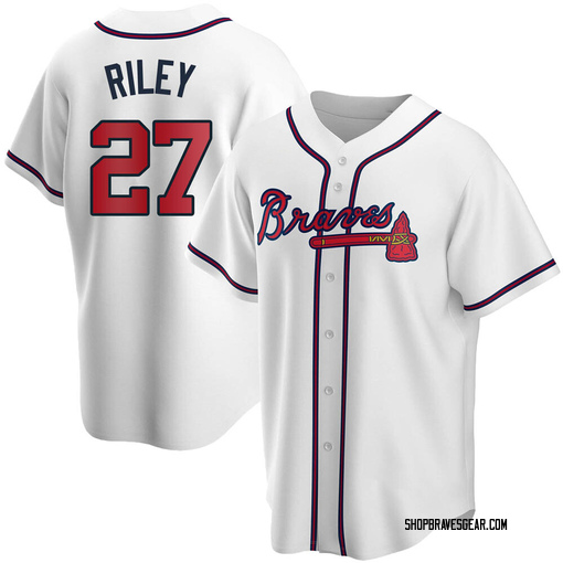 Youth Atlanta Braves Austin Riley Replica White Home Jersey