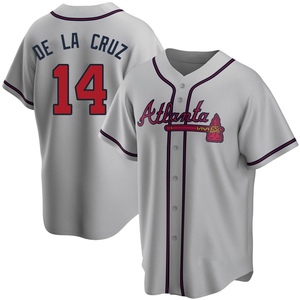 Youth Atlanta Braves Bryan De La Cruz Replica Gray Road Jersey