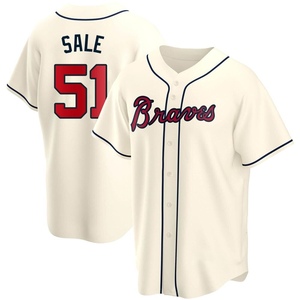 Youth Atlanta Braves Chris Sale Replica Cream Alternate Jersey