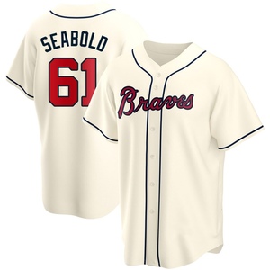 Youth Atlanta Braves Connor Seabold Replica Cream Alternate Jersey