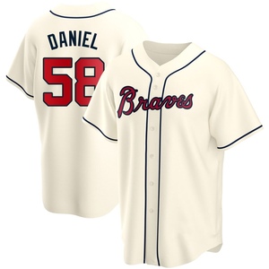 Youth Atlanta Braves Davis Daniel Replica Cream Alternate Jersey