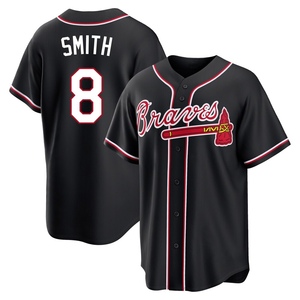 Youth Atlanta Braves Dominic Smith Replica Black Fashion Out Jersey