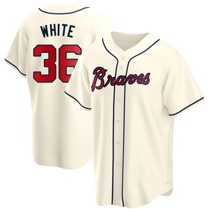 Youth Atlanta Braves Eli White Replica White Cream Alternate Jersey