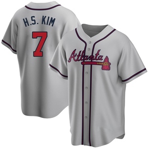 Youth Atlanta Braves Ha-Seong Kim Replica Gray Road Jersey