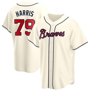 Youth Atlanta Braves Hayden Harris Replica Cream Alternate Jersey