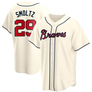 Youth Atlanta Braves John Smoltz Replica Cream Alternate Jersey