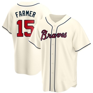 Youth Atlanta Braves Kyle Farmer Replica Cream Alternate Jersey